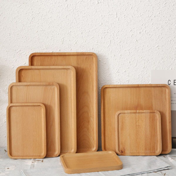 Beech wood service tray - Image 3