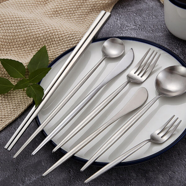 Brushed 304 stainless steel cutlery flatware - Image 2