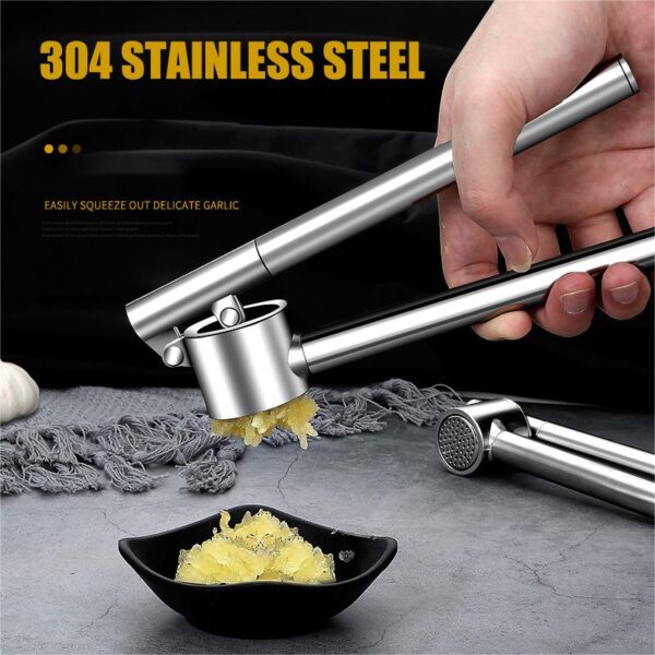 Long handle 304 stainless steel garlic press - Image 2