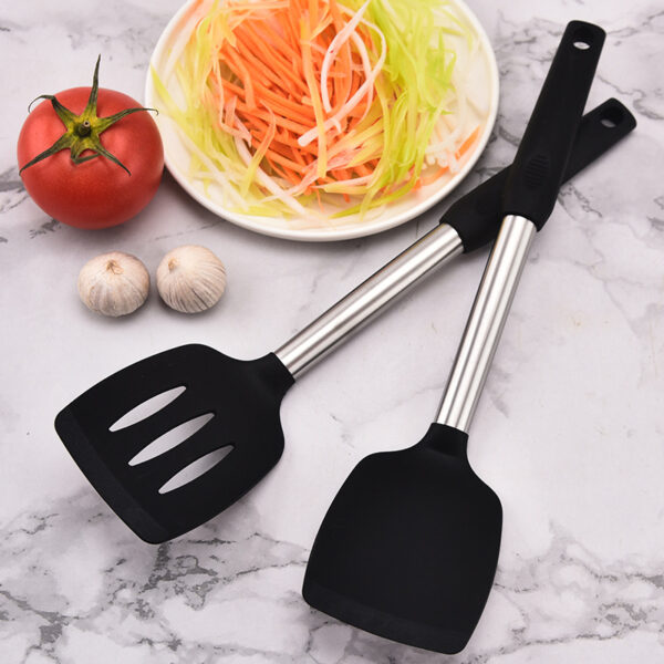 Stainless Steel Silicone Frying Spatula 2-Piece Set - Image 2