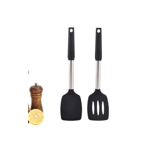 Stainless Steel Silicone Frying Spatula 2-Piece Set