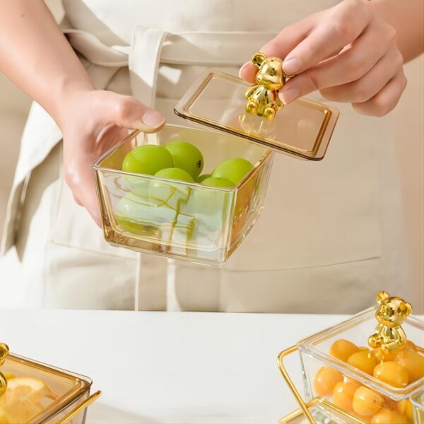 Light luxury fruit dessert Divided Serving Tray With Lid - Image 3