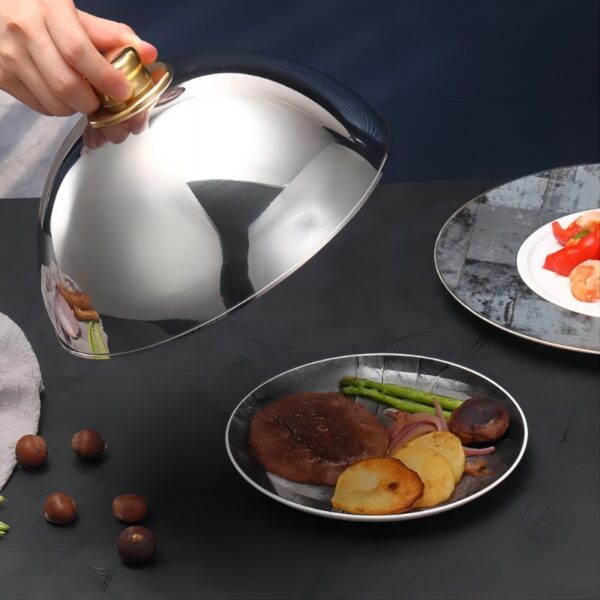 Stainless steel steak cover teppanyaki cover food cover - Image 3