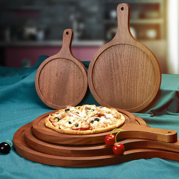 Solid wood pizza plate round steak plate - Image 2