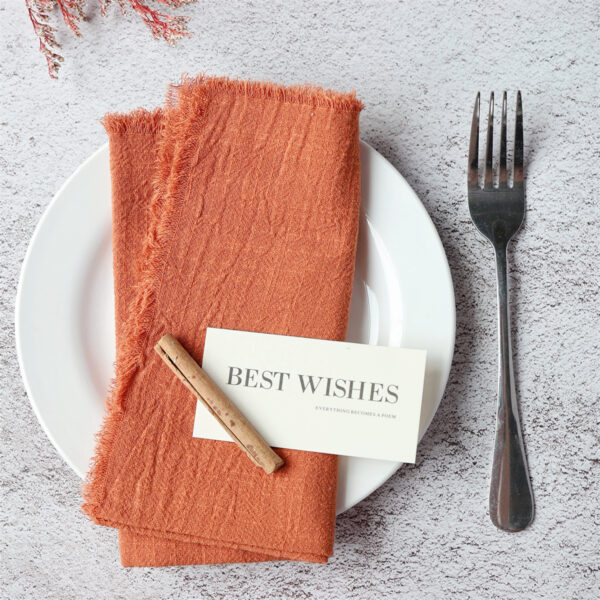 Cotton linen napkins with tassels - Image 4