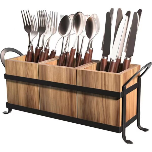 Wooden cutlery box