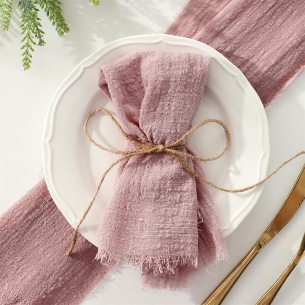 Cotton linen napkins with tassels - Image 2