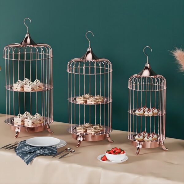 Stainless Steel Birdcage Dessert Stand Buffet - Image 2