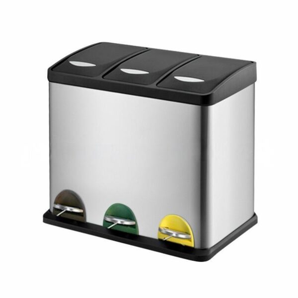 Stainless steel pedal 3-classification trash can