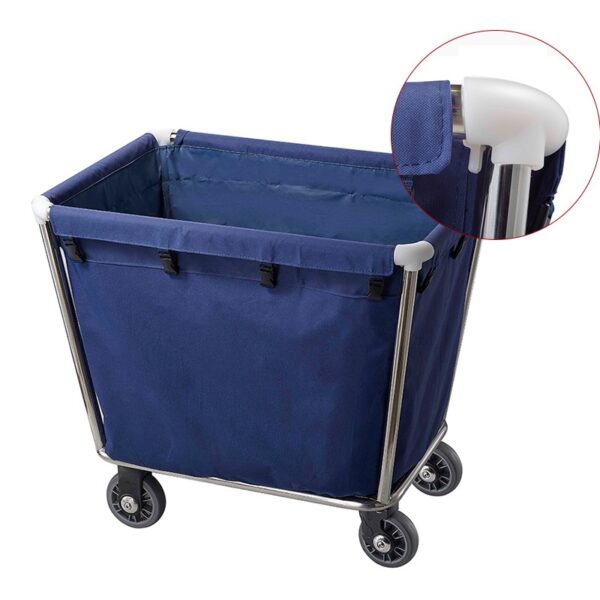 Stainless steel linen trolley hotel room - Image 3