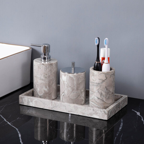 Marble Bathroom 5-piece Set Accessories - Image 3