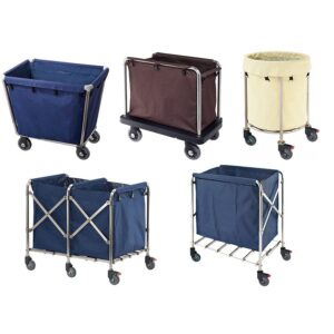 Stainless steel linen trolley hotel room