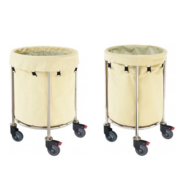 Stainless steel linen trolley hotel room - Image 5