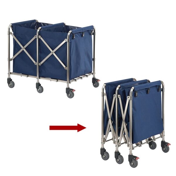 Stainless steel linen trolley hotel room - Image 4