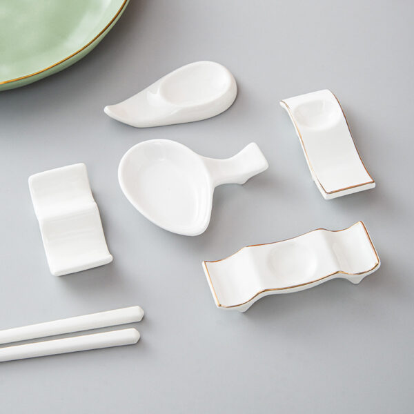 Ceramic chopstick holder with spoon rest - Image 4