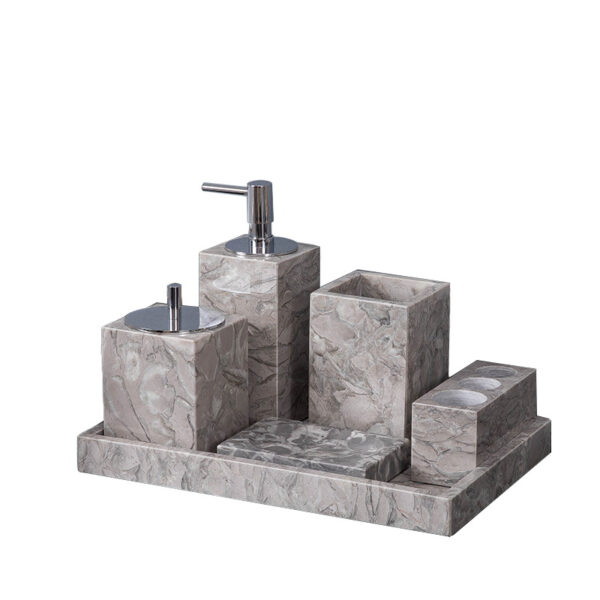 Marble Bathroom 5-piece Set Accessories - Image 2