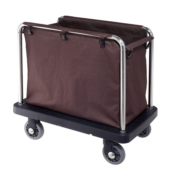 Stainless steel linen trolley hotel room - Image 2