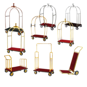 Hotel lobby luxury stainless steel luggage cart