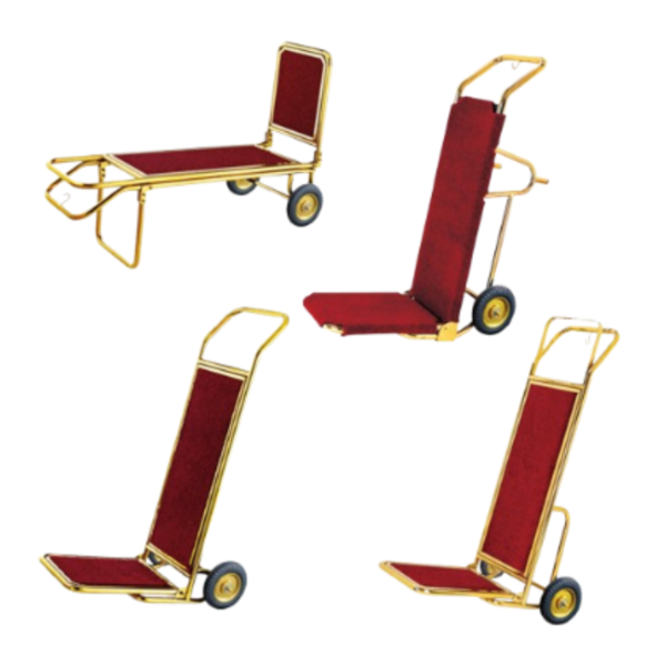 Hotel lobby luxury stainless steel luggage cart - Image 2