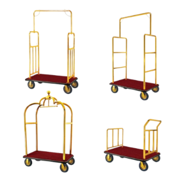 Hotel lobby luxury stainless steel luggage cart - Image 3