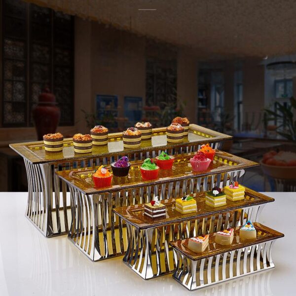New diamond-shaped stainless steel dessert stand