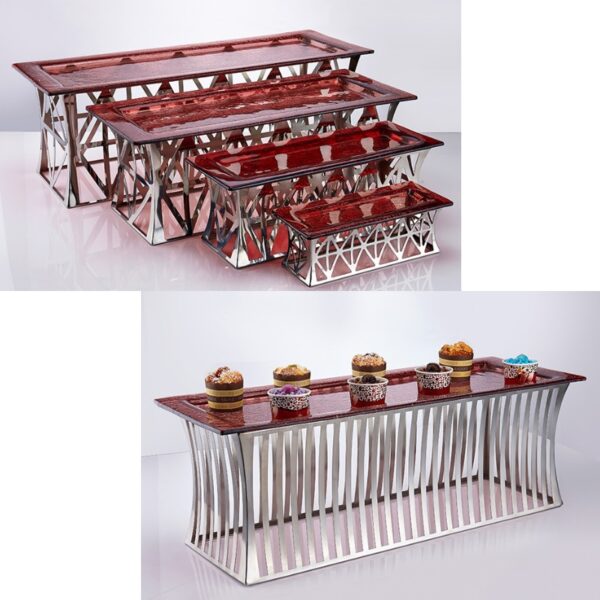 New diamond-shaped stainless steel dessert stand