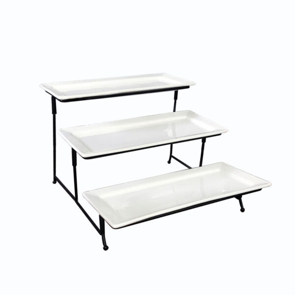 KJ015 3 tier ceramic dessert display