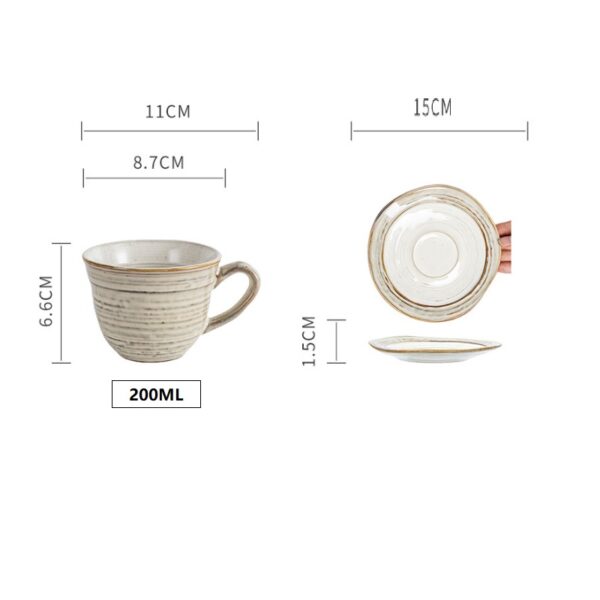 Retro Grey Coffee Cup & Saucer Set