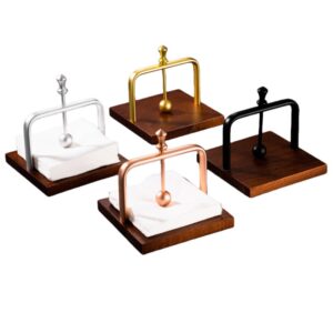 Wood upright paper towel napkin holder