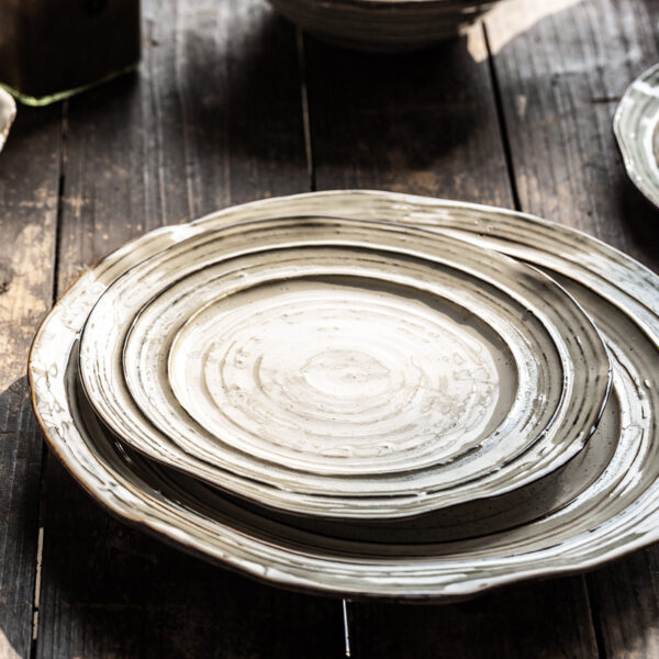 KJ028 plate2 Retro Speckled Glaze Dinner Plate