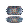 KJ031 CERAMIC PLATE Bohemian rectangular ceramic plate with colorful patterns for hotel restaurant cafe and catering food presentatio