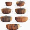 Multi size acacia wood wooden bowl dimensions specifications