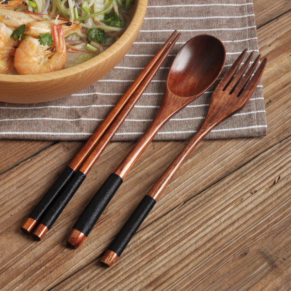 japanese-wooden-spoon-fork-chopsticks-set-nanmu