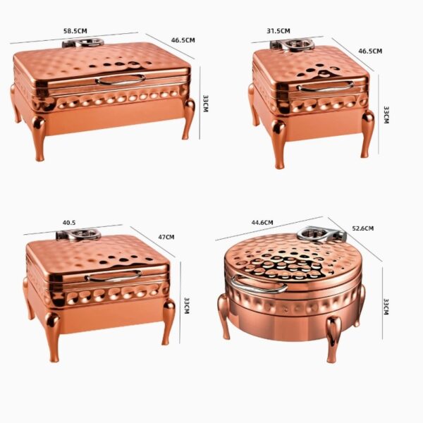 hammered steel cover commercial hotel catering food warmer