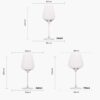 3 capacities crystal red wine glass dimensions specifications 560ML 640ML 720ML