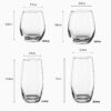 4 capacities egg-shaped glass tumbler dimensions specifications 260ml 330ml 350ml 420ml