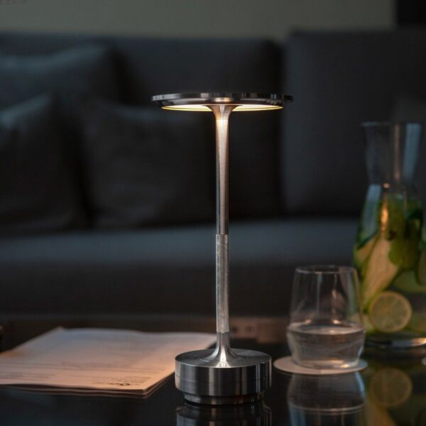 Rechargeable aluminum LED touch control table lamp,
