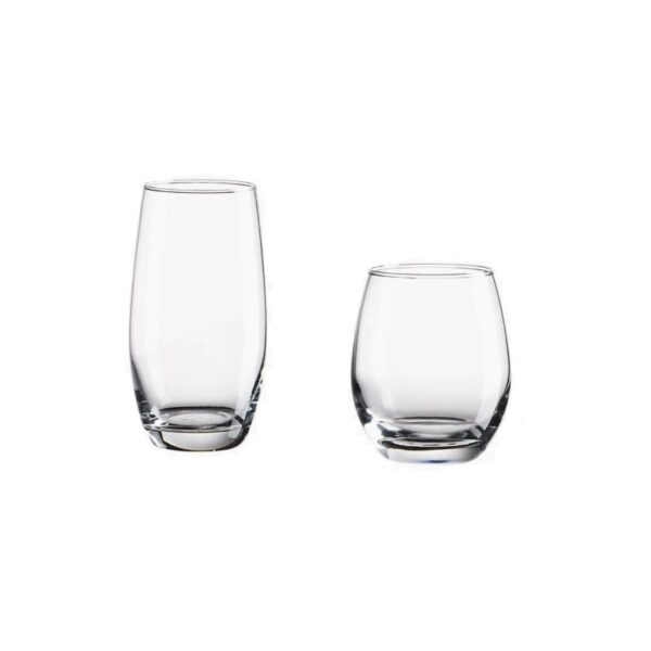 KJ053A Egg shaped clear glass tumbler