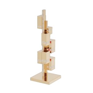 Geometric gold buffet table lamp with modern cube design for hotel buffet and restaurant table lighting