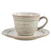 Retro Grey Coffee Cup & Saucer Set