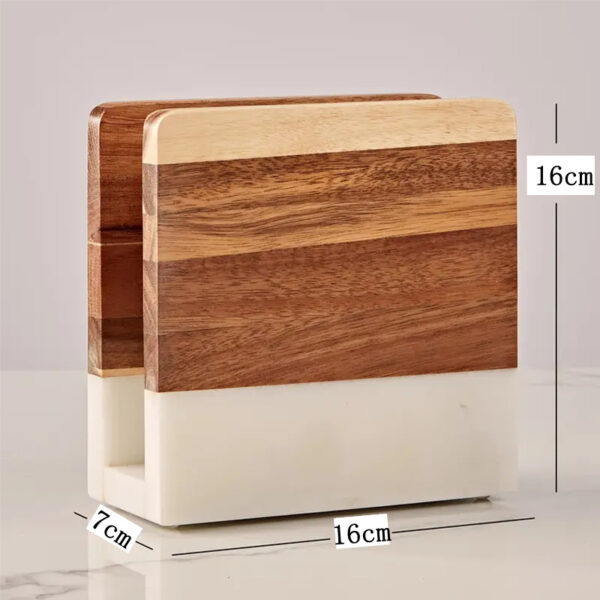 Marble & Wood Vertical Napkin Holder