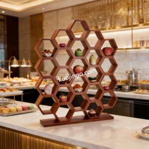 Honeycomb Wooden Dessert Stand