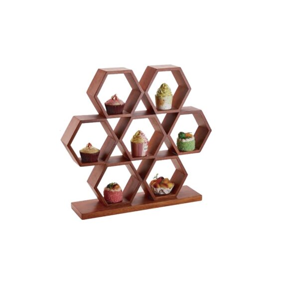 Honeycomb Wooden Dessert Stand
