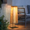 KJ055 solar-outdoor-garden-floor-lamp Solar outdoor garden floor lamp with stainless steel and PE rattan IP65 waterproof warm LED lighting for villa garden patio and hotel outdoor decoration