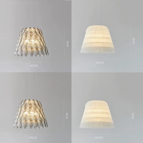 KJ056-2 modern-feather-pendant-lamp-gray-white Feather restaurant pendant light available in 40x35cm and 60x50cm sizes in white and gray