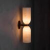 KJ057-marble-copper-wall-sconce Modern marble copper wall sconce with warm 3000K LED lighting for bedroom and hotel interior decoration