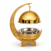 KJ058-luxury gold chafing dish Gold crescent chafing dish with 8L capacity and hanging dome cover