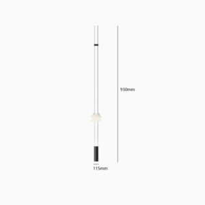 KJ060-12w-led-restaurant-pendant-light Modern minimalist restaurant pendant light 930mm height and 115mm diameter with iron body and acrylic shade