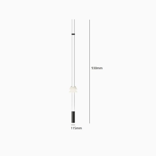 KJ060-12w-led-restaurant-pendant-light Modern minimalist restaurant pendant light 930mm height and 115mm diameter with iron body and acrylic shade