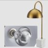 KJ062-250w-marble-base-buffet-heat-lamp Single head marble buffet heat lamp available in white gold and rose gold for commercial buffet food display